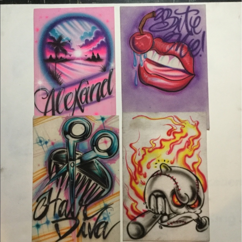 Custom airbrush designs on shirts